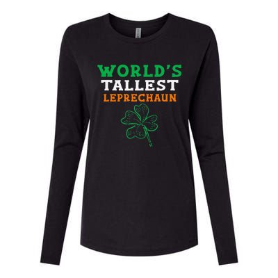 Funny Saint Patrick's Day Worlds Tallest Leprechaun Womens Cotton Relaxed Long Sleeve T-Shirt