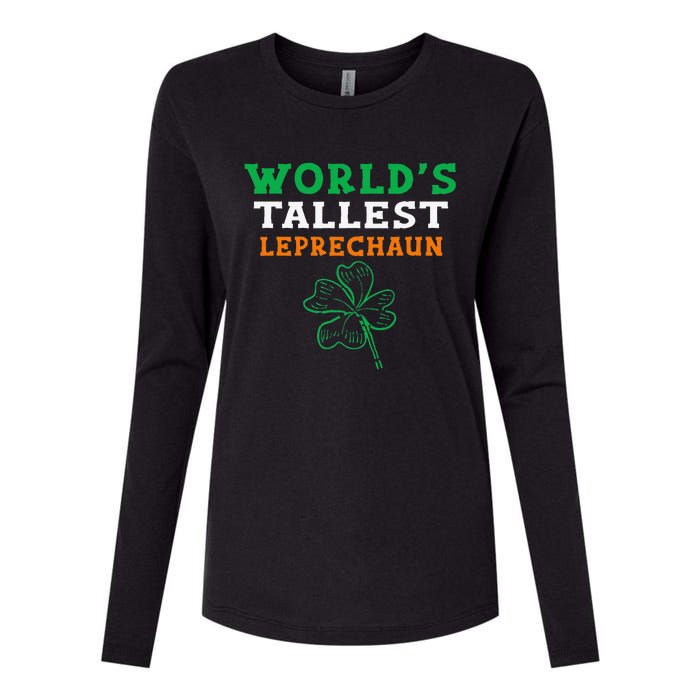 Funny Saint Patrick's Day Worlds Tallest Leprechaun Womens Cotton Relaxed Long Sleeve T-Shirt