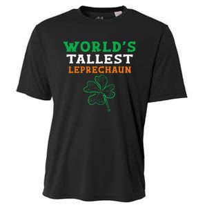 Funny Saint Patrick's Day Worlds Tallest Leprechaun Cooling Performance Crew T-Shirt