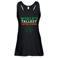 Funny Saint Patrick's Day Worlds Tallest Leprechaun Ladies Essential Flowy Tank