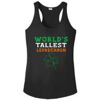 Funny Saint Patrick's Day Worlds Tallest Leprechaun Ladies PosiCharge Competitor Racerback Tank