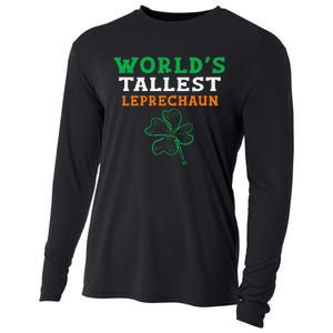 Funny Saint Patrick's Day Worlds Tallest Leprechaun Cooling Performance Long Sleeve Crew