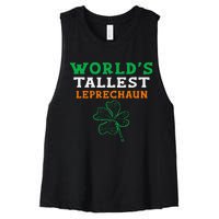 Funny Saint Patrick's Day Worlds Tallest Leprechaun Women's Racerback Cropped Tank