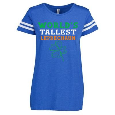 Funny Saint Patrick's Day Worlds Tallest Leprechaun Enza Ladies Jersey Football T-Shirt