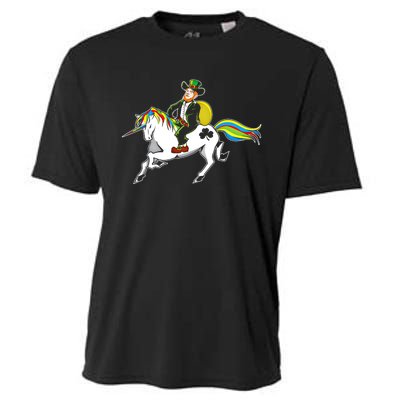 Funny St Patricks Day Leprechaun Unicorn St Paddys Gift Cool Gift Cooling Performance Crew T-Shirt