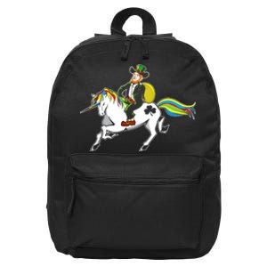 Funny St Patricks Day Leprechaun Unicorn St Paddys Gift Cool Gift 16 in Basic Backpack