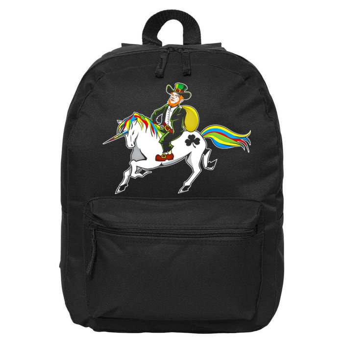 Funny St Patricks Day Leprechaun Unicorn St Paddys Gift Cool Gift 16 in Basic Backpack