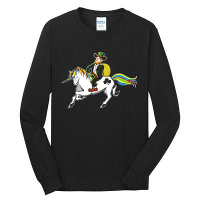 Funny St Patricks Day Leprechaun Unicorn St Paddys Gift Cool Gift Tall Long Sleeve T-Shirt