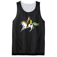 Funny St Patricks Day Leprechaun Unicorn St Paddys Gift Cool Gift Mesh Reversible Basketball Jersey Tank