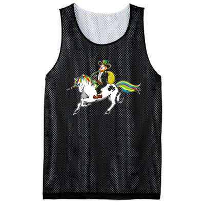 Funny St Patricks Day Leprechaun Unicorn St Paddys Gift Cool Gift Mesh Reversible Basketball Jersey Tank