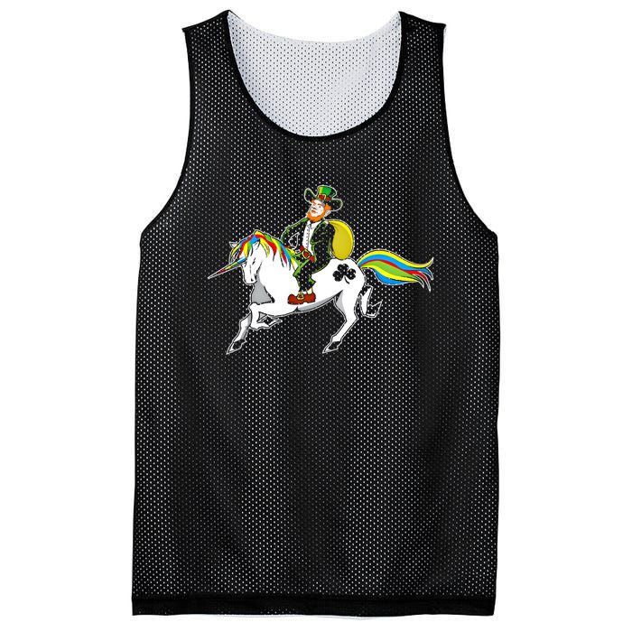 Funny St Patricks Day Leprechaun Unicorn St Paddys Gift Cool Gift Mesh Reversible Basketball Jersey Tank