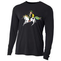 Funny St Patricks Day Leprechaun Unicorn St Paddys Gift Cool Gift Cooling Performance Long Sleeve Crew