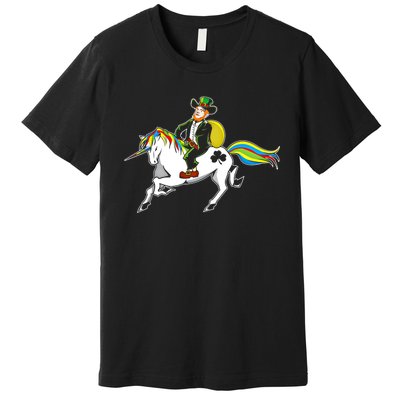 Funny St Patricks Day Leprechaun Unicorn St Paddys Gift Cool Gift Premium T-Shirt