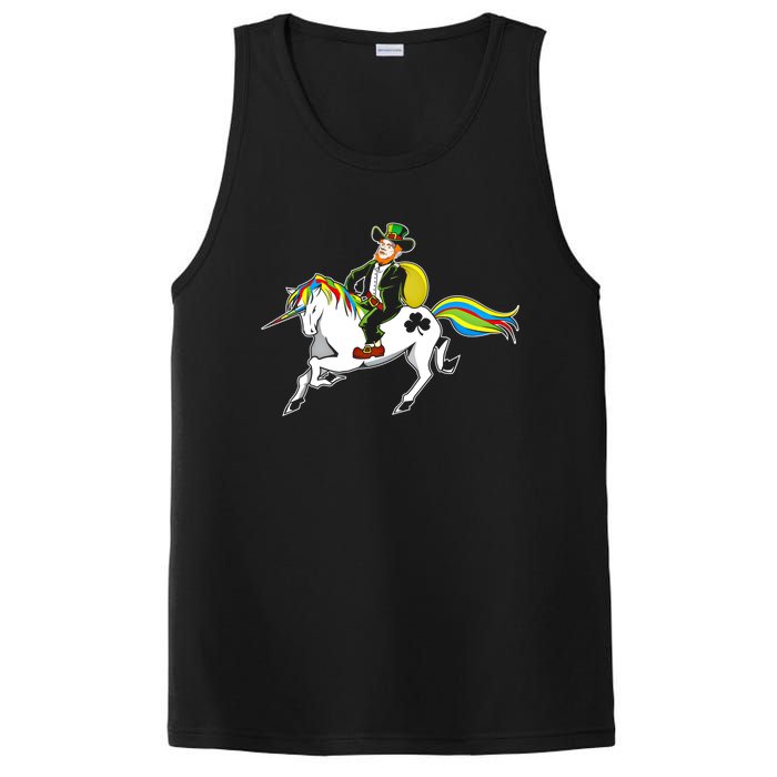 Funny St Patricks Day Leprechaun Unicorn St Paddys Gift Cool Gift PosiCharge Competitor Tank