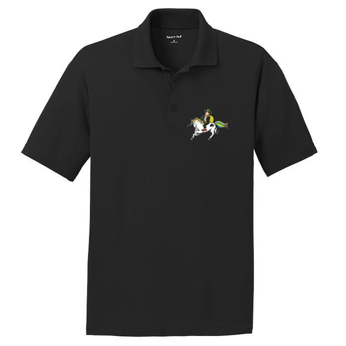 Funny St Patricks Day Leprechaun Unicorn St Paddys Gift Cool Gift PosiCharge RacerMesh Polo