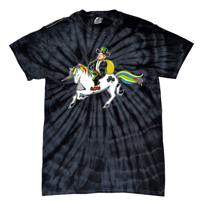 Funny St Patricks Day Leprechaun Unicorn St Paddys Gift Cool Gift Tie-Dye T-Shirt