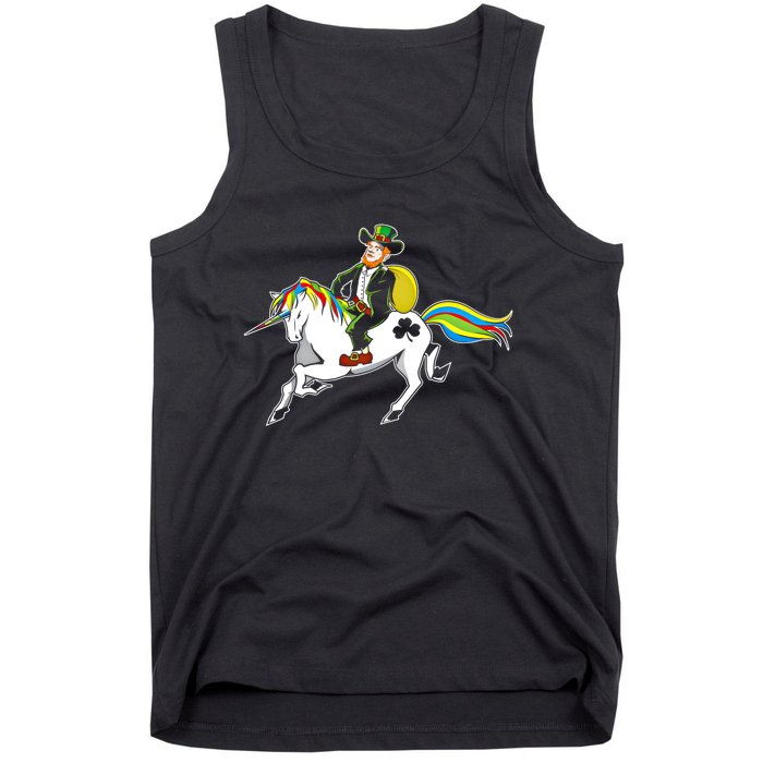 Funny St Patricks Day Leprechaun Unicorn St Paddys Gift Cool Gift Tank Top