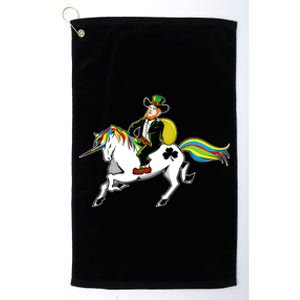 Funny St Patricks Day Leprechaun Unicorn St Paddys Gift Cool Gift Platinum Collection Golf Towel