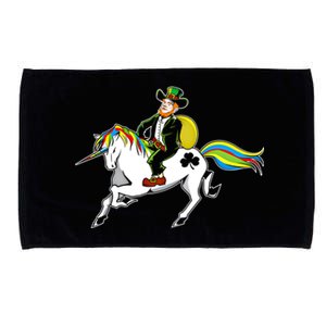 Funny St Patricks Day Leprechaun Unicorn St Paddys Gift Cool Gift Microfiber Hand Towel