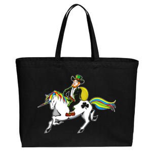 Funny St Patricks Day Leprechaun Unicorn St Paddys Gift Cool Gift Cotton Canvas Jumbo Tote