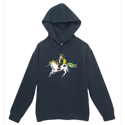 Funny St Patricks Day Leprechaun Unicorn St Paddys Gift Cool Gift Urban Pullover Hoodie