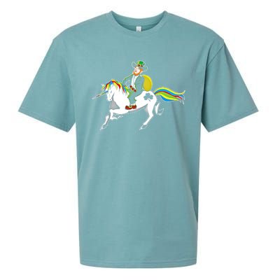 Funny St Patricks Day Leprechaun Unicorn St Paddys Gift Cool Gift Sueded Cloud Jersey T-Shirt