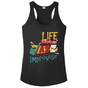 Funny Sax Player Gifts Jazz Music Saxophone Ladies PosiCharge Competitor Racerback Tank