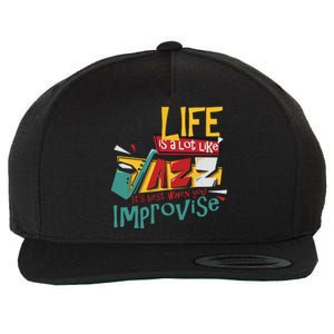 Funny Sax Player Gifts Jazz Music Saxophone Wool Snapback Cap