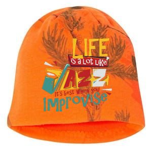 Funny Sax Player Gifts Jazz Music Saxophone Kati - Camo Knit Beanie