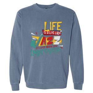 Funny Sax Player Gifts Jazz Music Saxophone Garment-Dyed Sweatshirt