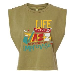 Funny Sax Player Gifts Jazz Music Saxophone Garment-Dyed Women's Muscle Tee