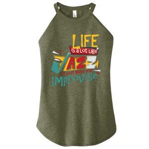 Funny Sax Player Gifts Jazz Music Saxophone Women's Perfect Tri Rocker Tank