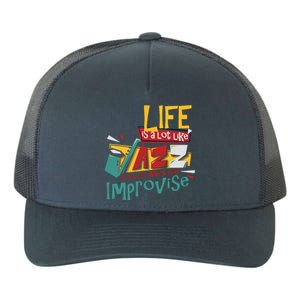 Funny Sax Player Gifts Jazz Music Saxophone Yupoong Adult 5-Panel Trucker Hat