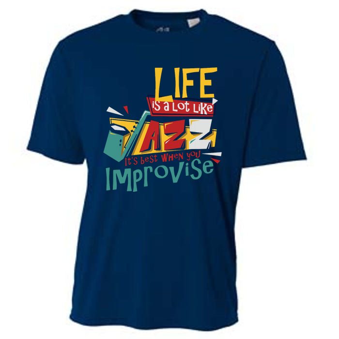 Funny Sax Player Gifts Jazz Music Saxophone Cooling Performance Crew T-Shirt