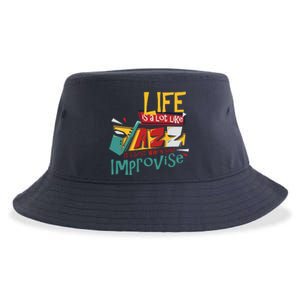 Funny Sax Player Gifts Jazz Music Saxophone Sustainable Bucket Hat