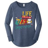 Funny Sax Player Gifts Jazz Music Saxophone Women's Perfect Tri Tunic Long Sleeve Shirt