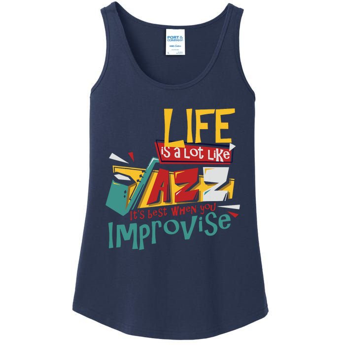 Funny Sax Player Gifts Jazz Music Saxophone Ladies Essential Tank