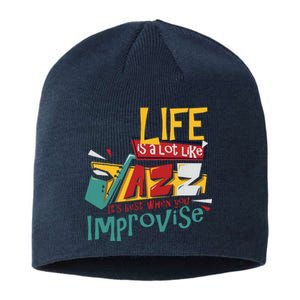 Funny Sax Player Gifts Jazz Music Saxophone Sustainable Beanie