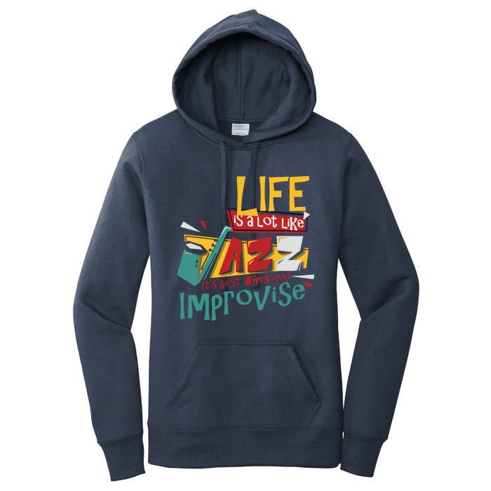 Funny Sax Player Gifts Jazz Music Saxophone Women's Pullover Hoodie