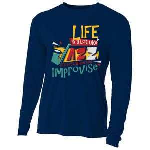 Funny Sax Player Gifts Jazz Music Saxophone Cooling Performance Long Sleeve Crew