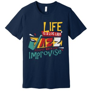 Funny Sax Player Gifts Jazz Music Saxophone Premium T-Shirt