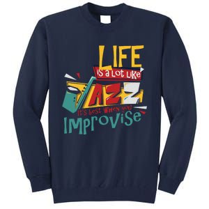 Funny Sax Player Gifts Jazz Music Saxophone Tall Sweatshirt