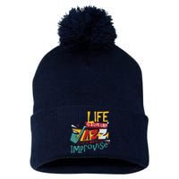 Funny Sax Player Gifts Jazz Music Saxophone Pom Pom 12in Knit Beanie