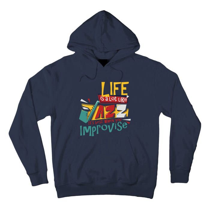 Funny Sax Player Gifts Jazz Music Saxophone Tall Hoodie