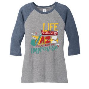 Funny Sax Player Gifts Jazz Music Saxophone Women's Tri-Blend 3/4-Sleeve Raglan Shirt