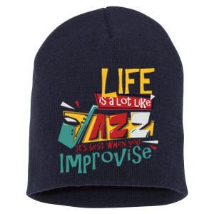 Funny Sax Player Gifts Jazz Music Saxophone Short Acrylic Beanie