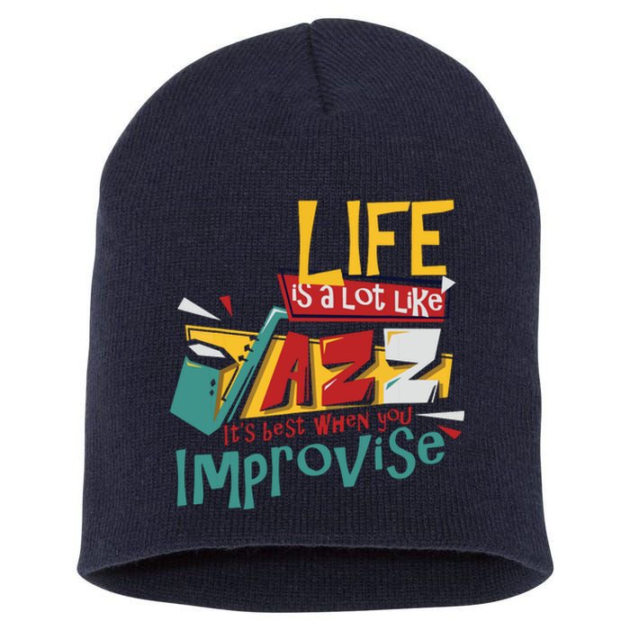 Funny Sax Player Gifts Jazz Music Saxophone Short Acrylic Beanie