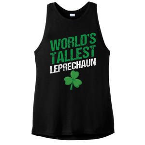 Funny Saint Patrick's Day World's Tallest Leprechaun Ladies PosiCharge Tri-Blend Wicking Tank