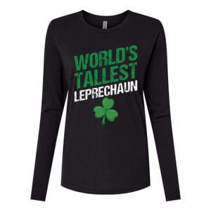 Funny Saint Patrick's Day World's Tallest Leprechaun Womens Cotton Relaxed Long Sleeve T-Shirt