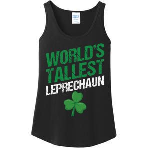 Funny Saint Patrick's Day World's Tallest Leprechaun Ladies Essential Tank